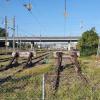 Leeres Gleisfeld im Bahnhof Brugg